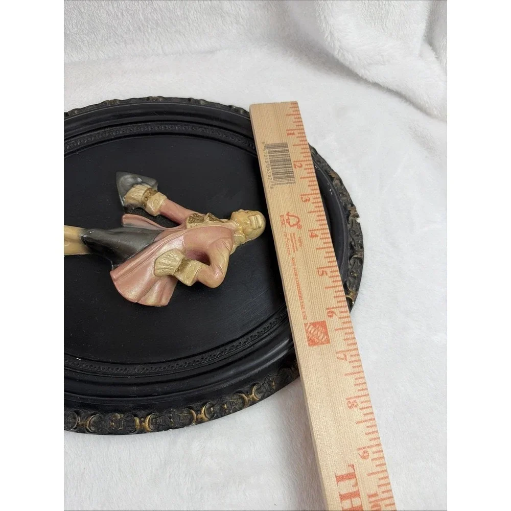 Vintage Chalkware 3D Wall Plaques Pair Mid Century Victorian Courting Couple GVC
